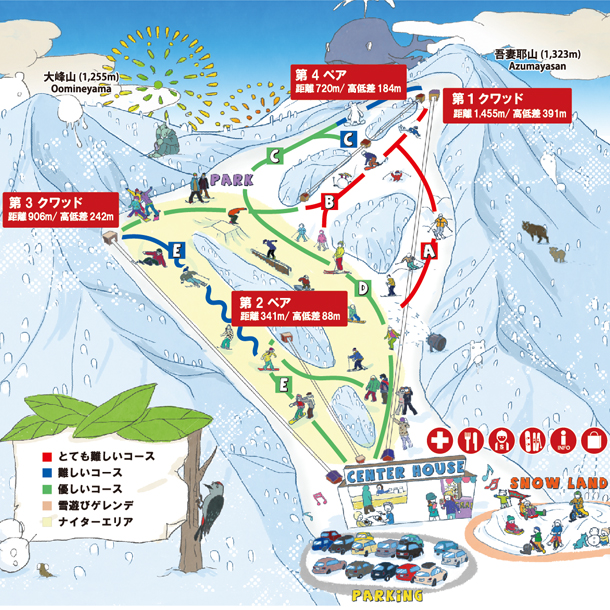 ノルン水上スキー場コースマップ