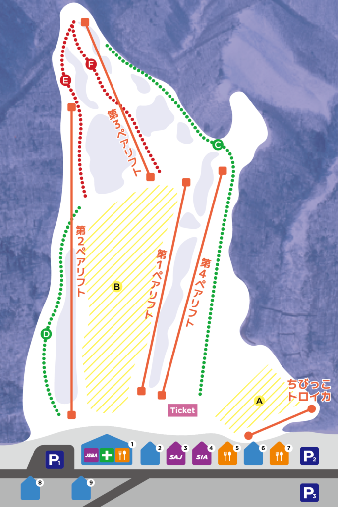 爺ガ岳スキー場コースマップ,白馬,hakuba,HAKUBAVALLEY,